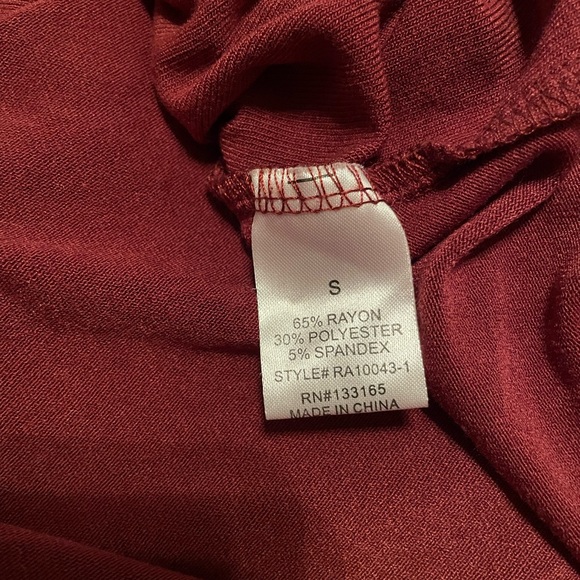 Alter’d State Faux Wrap Shirt Drapey Maroon Size Small - Picture 7 of 7